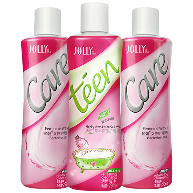 娇妍(JOLLy)私处洗液清爽女性护理液套装(经典440ml+草本220m)l弱酸抑菌