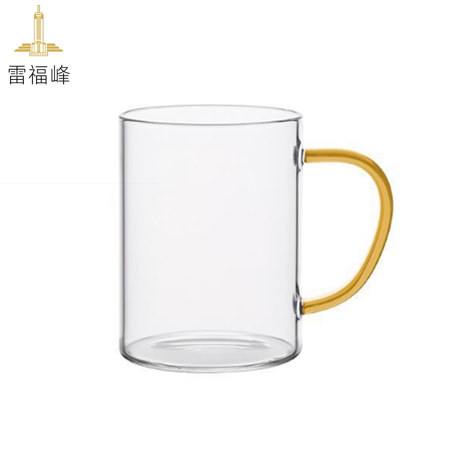 雷福峰耐高温耐冷高硼硅玻璃杯418ml黄色把手+绿色把手/对高清大图