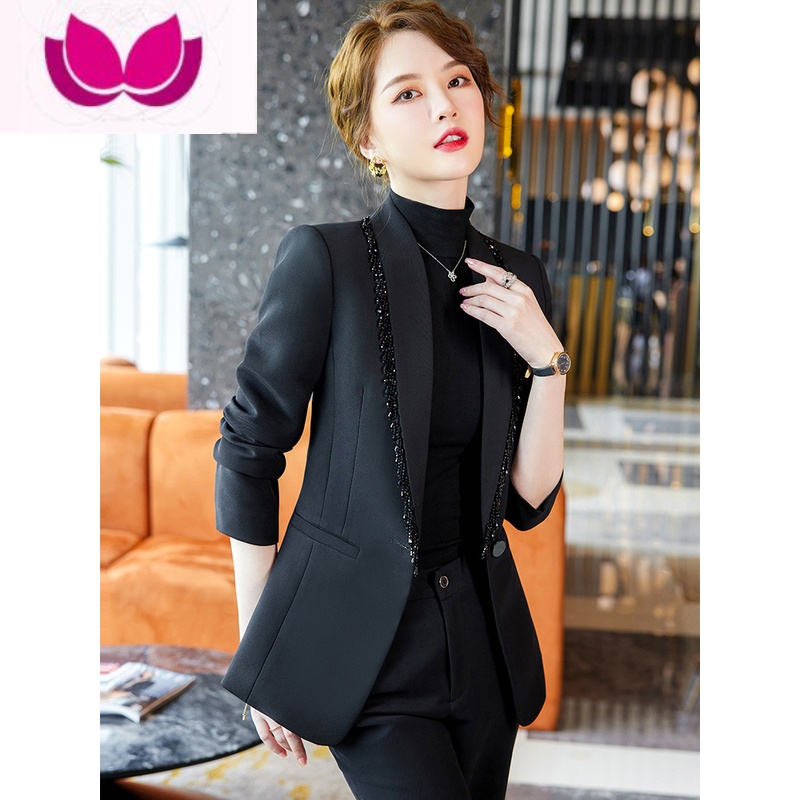 七斓流苏小西装外套女2023新款修身气质女范时髦职业西服套装高清大图