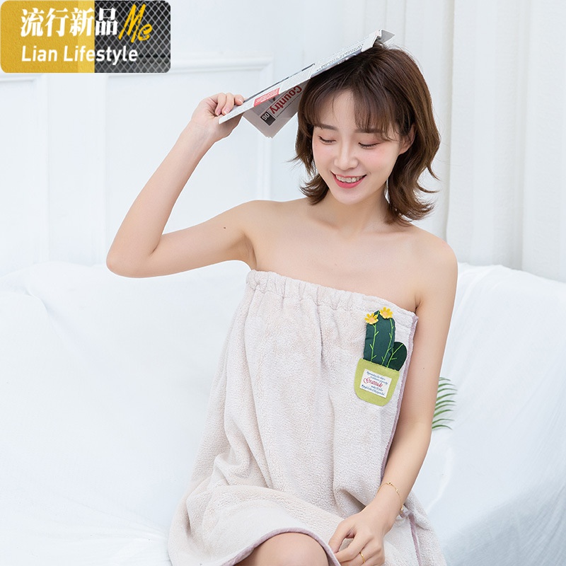网红浴巾女长款裹身体速干可穿可爱夏天家用非棉吸水薄款大性感 三维工匠高清大图