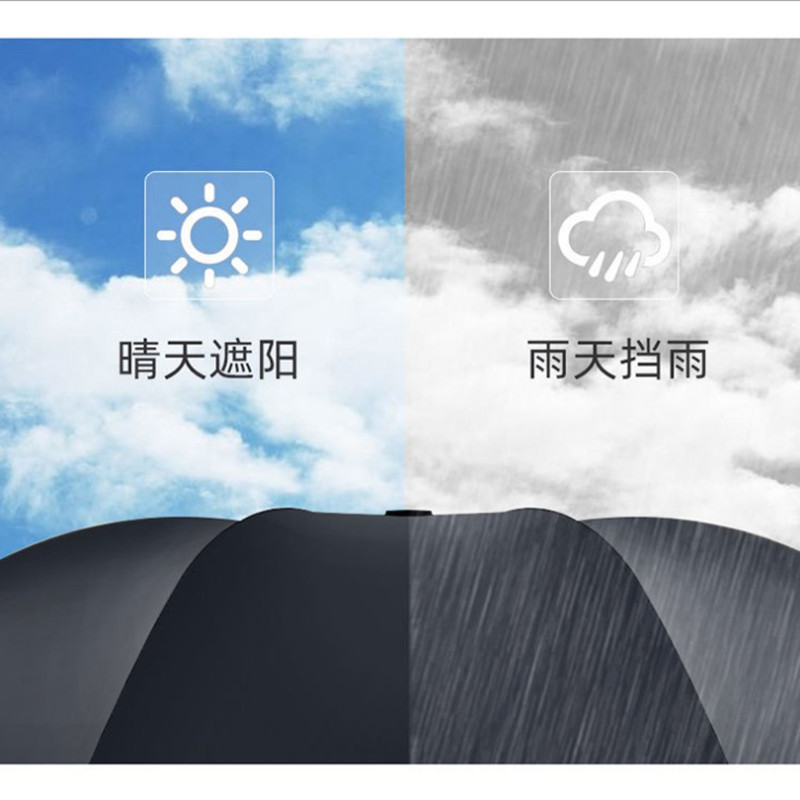 全自动UV雨伞黑胶遮阳伞三折伞折叠伞晴雨两用防晒伞商务伞