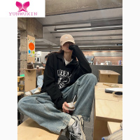 YUNWUXIN十一石 设计感美式半拉链卫衣外套女宽松休闲小个子2022新款