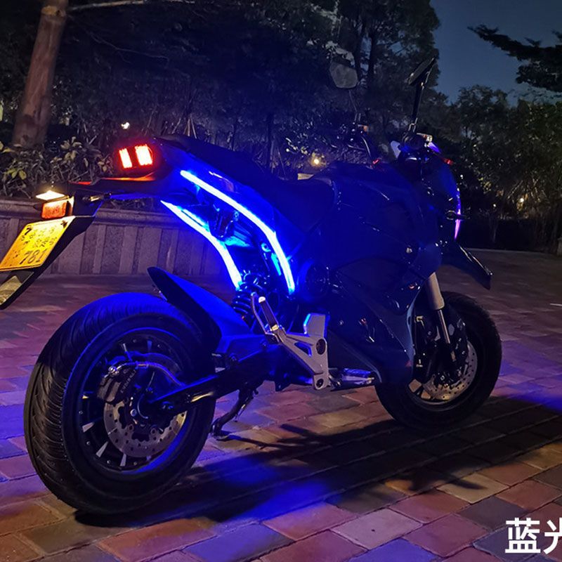 电动车启动扫描流水转向灯小猴子尾灯机车改装七彩跑马彩灯>800_800