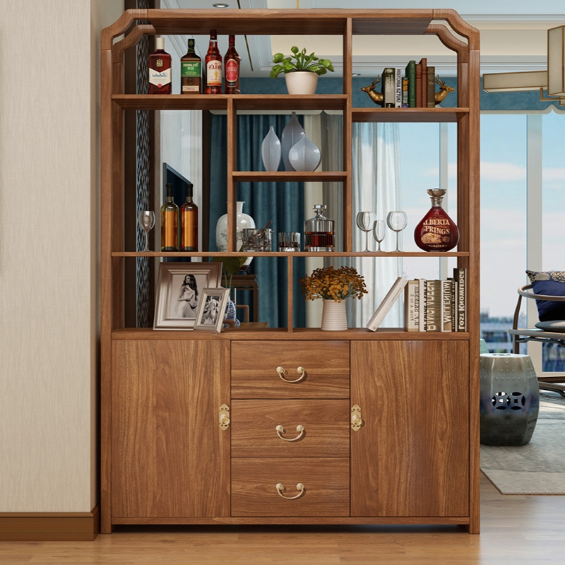 知渡新中式玄关柜门厅柜屏风隔断柜装饰客厅进门框间厅柜靠墙酒柜 l19