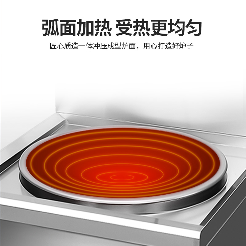 圣托(Shentop)304#不锈钢单头电磁大锅灶 饭堂用大型电炒锅 学校食堂电磁大锅 DCE03高清大图