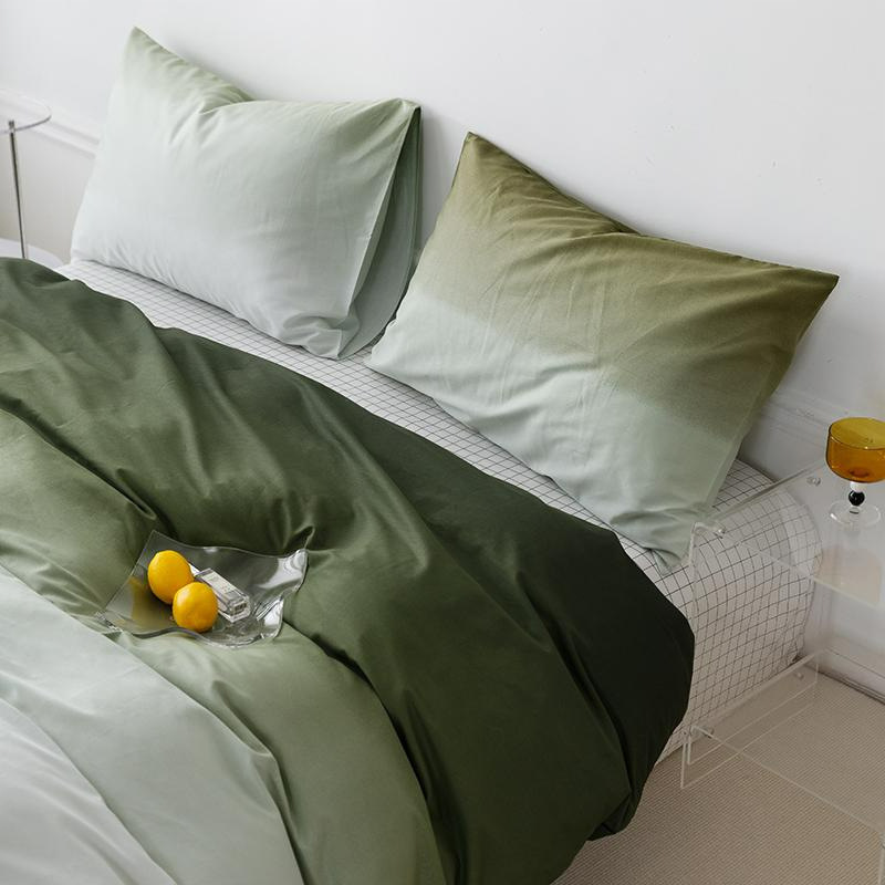 渐变色40支全棉四件套被套 2023简约床单被罩南通床上三件套