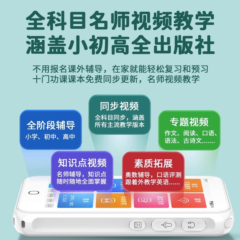 锐族学习机H2新版64G白色+蓝牙耳机 听力宝英语随身听MP3智能复读练习机分级口袋听说宝小学初中高中同步课内教材可联网高清大图