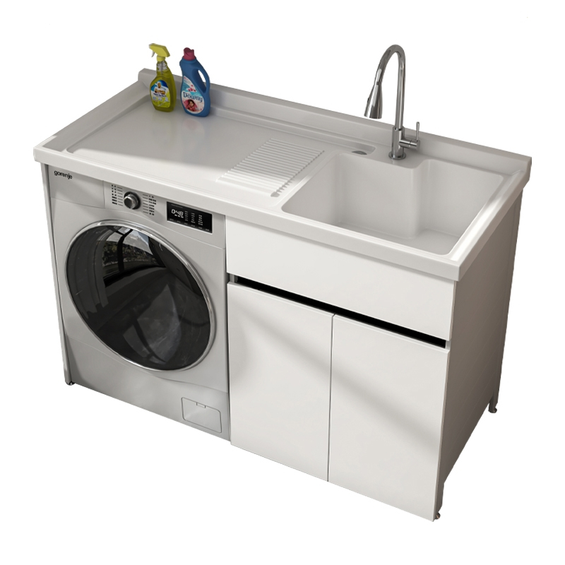 理线家蜂窝铝阳台洗衣柜一体盆洗衣机柜阳台组合洗衣池台槽盆面伴侣切