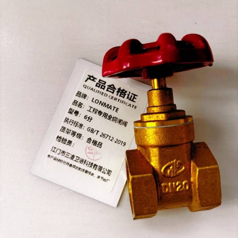 LONMATE工程专用全铜闸阀6分 一个