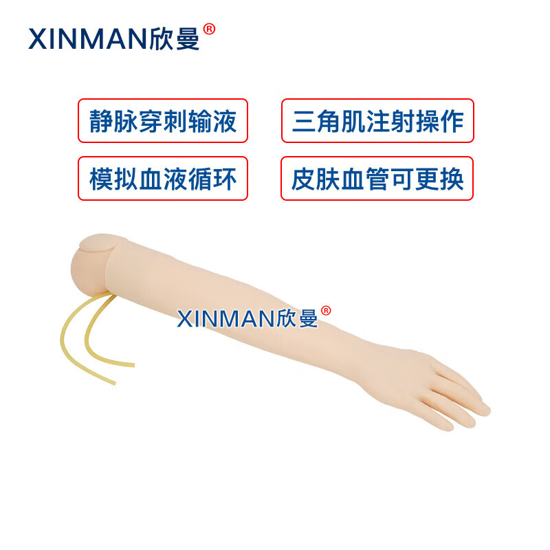 欣曼科教 静脉输液模拟训练模块 高级全功能静脉穿刺输液手臂模型 配备可调速电子血液循环模拟装置XM-S1012高清大图