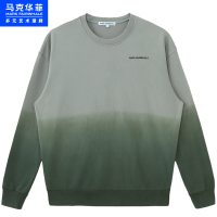 马克华菲潮牌卫衣男2022秋季新款清新渐变吊染圆领卡通印花ins潮上衣