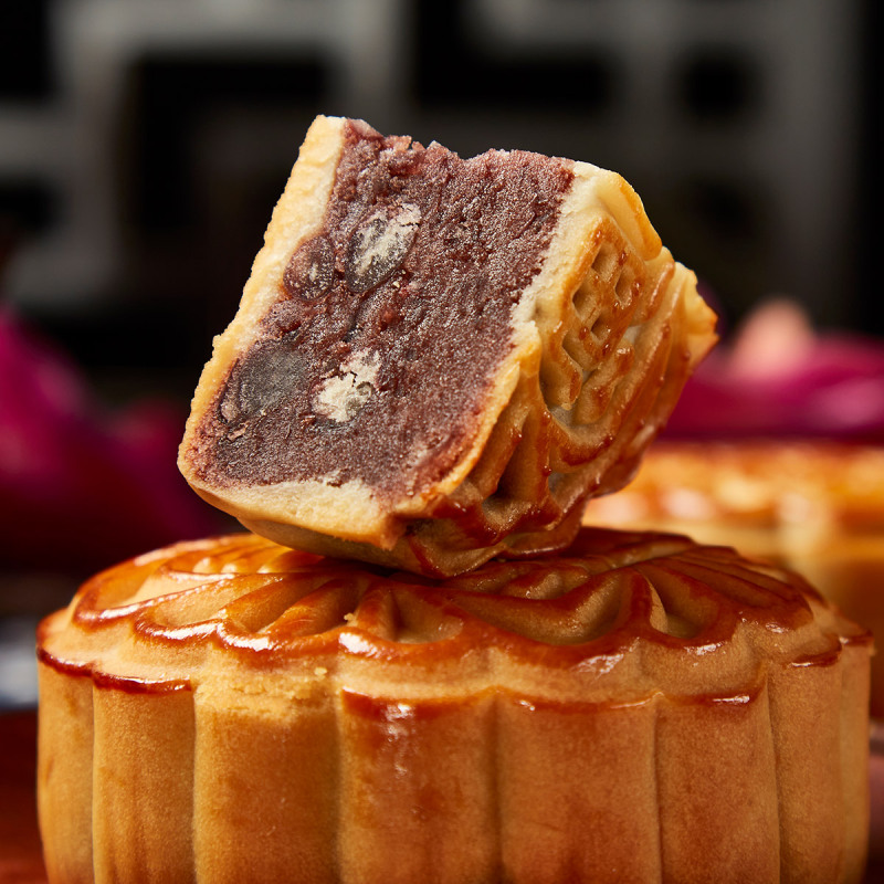 渔村月饼 凤冠粒粒豆沙月饼540g 广式月饼 中秋送礼送长辈 公司团购