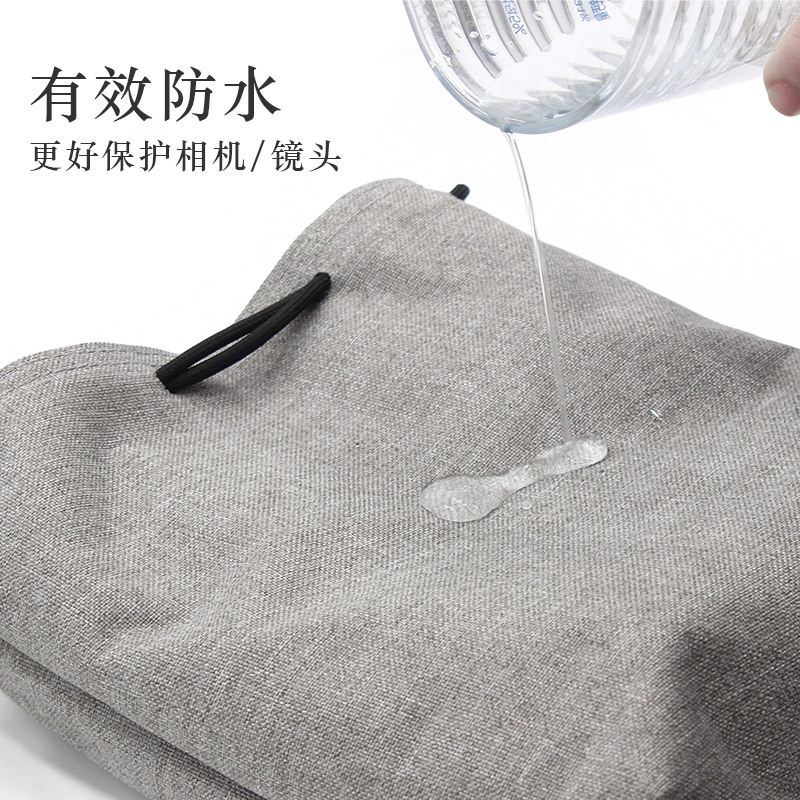 方形中号相机包黑|单反相机包镜头袋收纳包摄影包专业便携微单数码相机套黑卡内胆包防水帆布保护套镜头m6E3