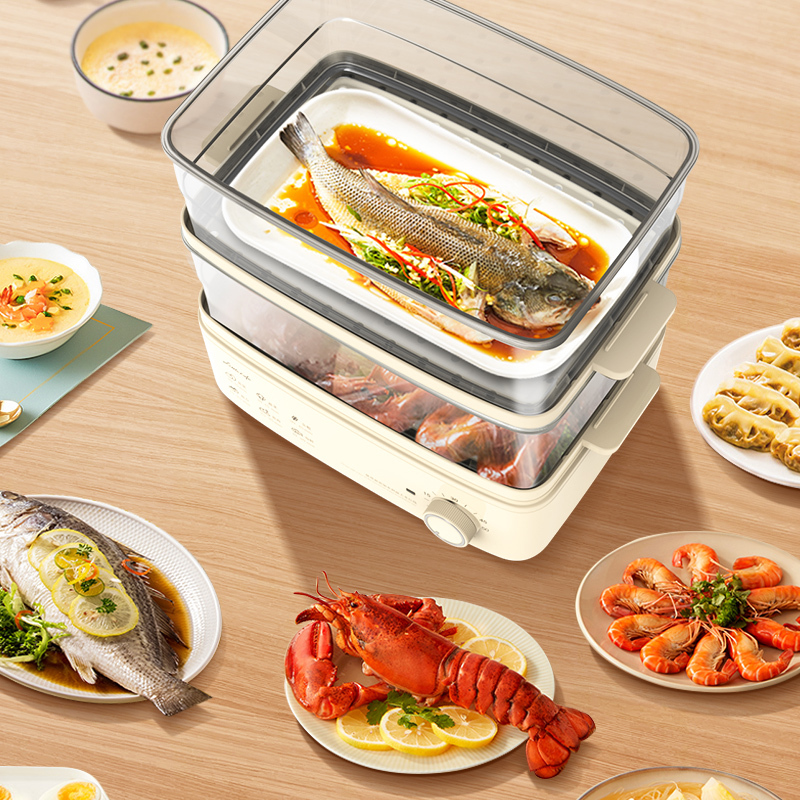 小画仙 多功能锅家用电锅蒸包子锅10升两层大容量电蒸笼 LDZL-8088高清大图