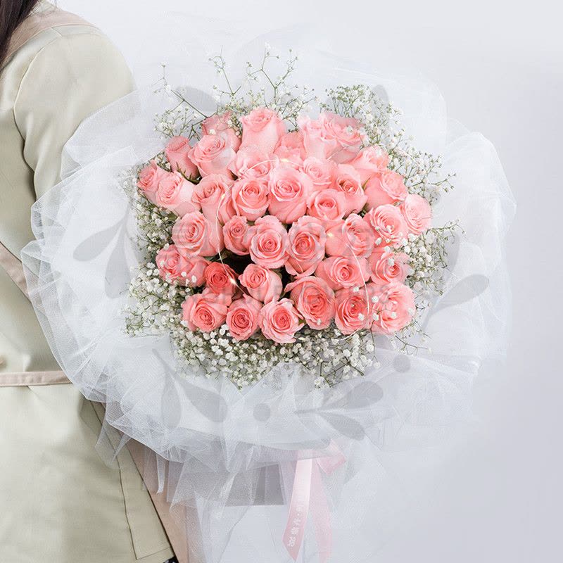 网红热卖新品33朵粉玫瑰情人节送女友恋人亲人长沙广州南宁福州石家庄