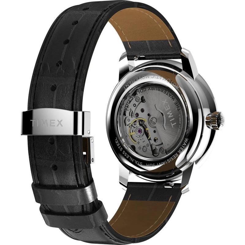 Timex/天美时复古机械风自动腕表黑盘橄榄绿NATO表带中性款