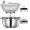 大号洗米器用品篮子商用沥水器米筛淘米淘米筛手动漏盆水洗居家 FENGHOU 24cm套装304(网筛+洗菜盆)洗菜洗菜篮