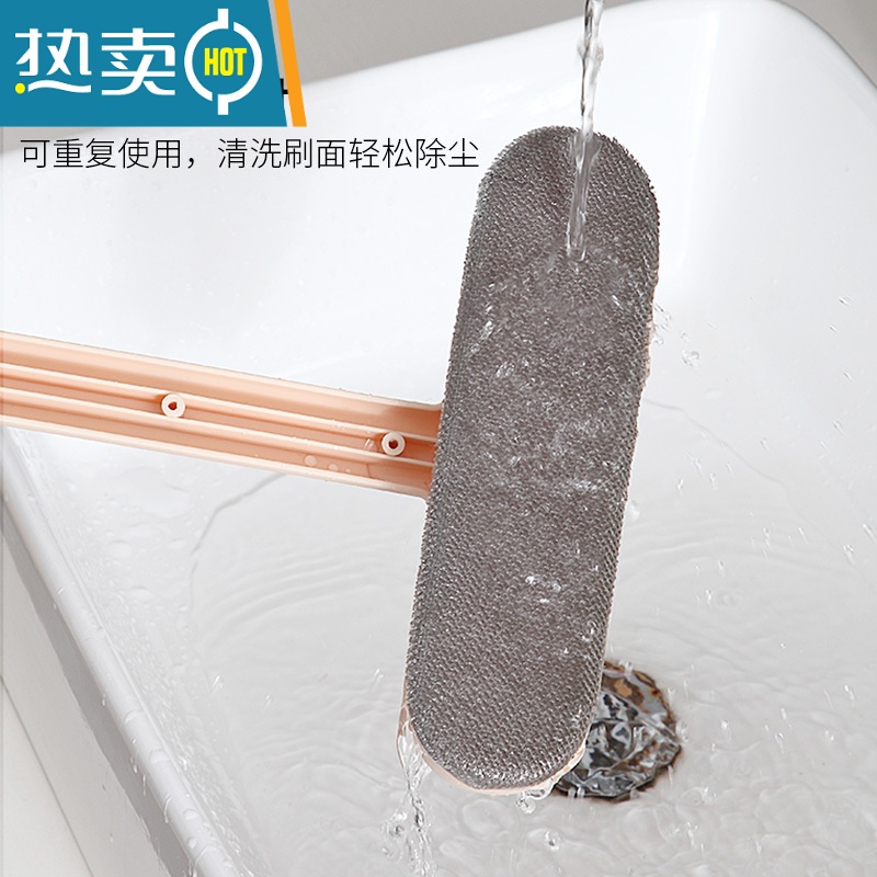 敬平纱窗清洗器高层洗窗户清洁工具家用免拆洗擦玻璃窗刮水器双面刷 短款纱窗刷-粉色(一面刷,两面净)擦玻璃器高清大图