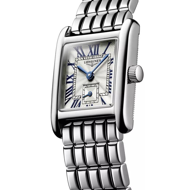 Longines/浪琴女士石英瑞士腕表xmm银色矩形表盘不锈钢表带高清大图