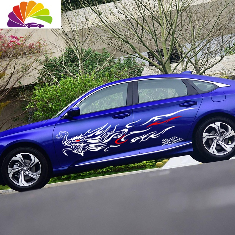 舒适主义汽车拉花贴龙图腾划痕装饰车贴纸车贴画机盖车身贴个性创意