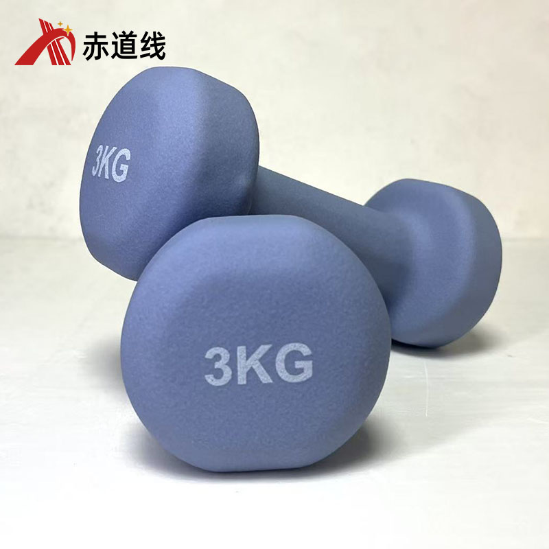 赤道线 浸塑哑铃健身锻炼哑铃男士运动力量训练3KG*2小哑铃 深兰 CDX-1024S-YLQ3高清大图