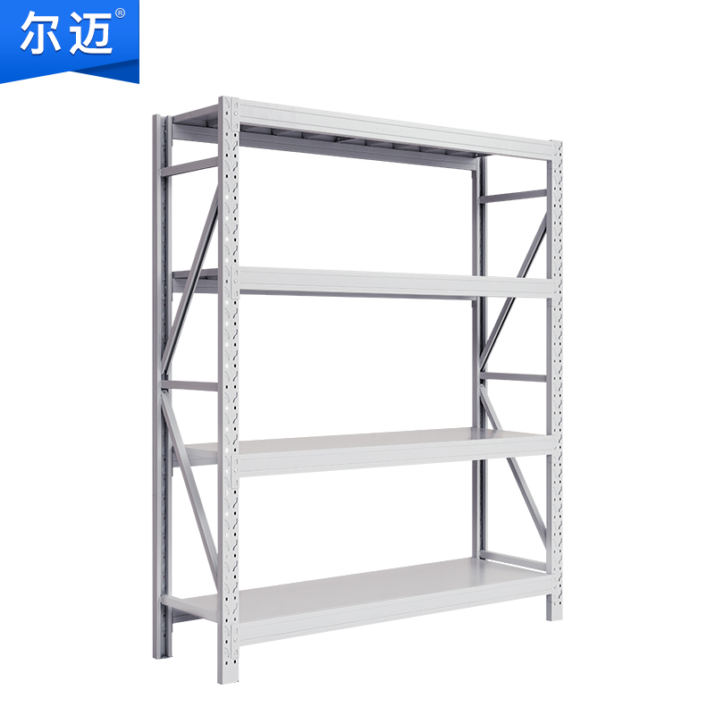 尔迈 仓储货架置物架货物展示架超市仓库钢制金属重型货架 200*150*60cm 500kg/层 灰白色高清大图