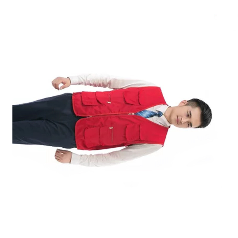 谋福 9902 工作服 马甲多口袋劳保服装 婚庆装修广告影楼工程马甲工作服(工程装修马甲) 红色 2XL