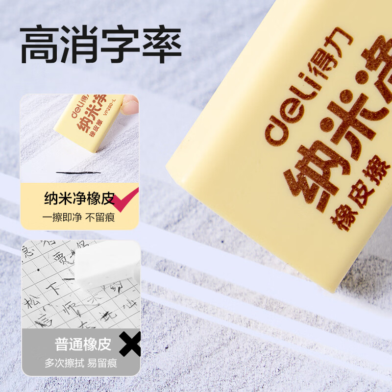 得力VP280-M纳米净橡皮擦中号(黄)单位:块高清大图
