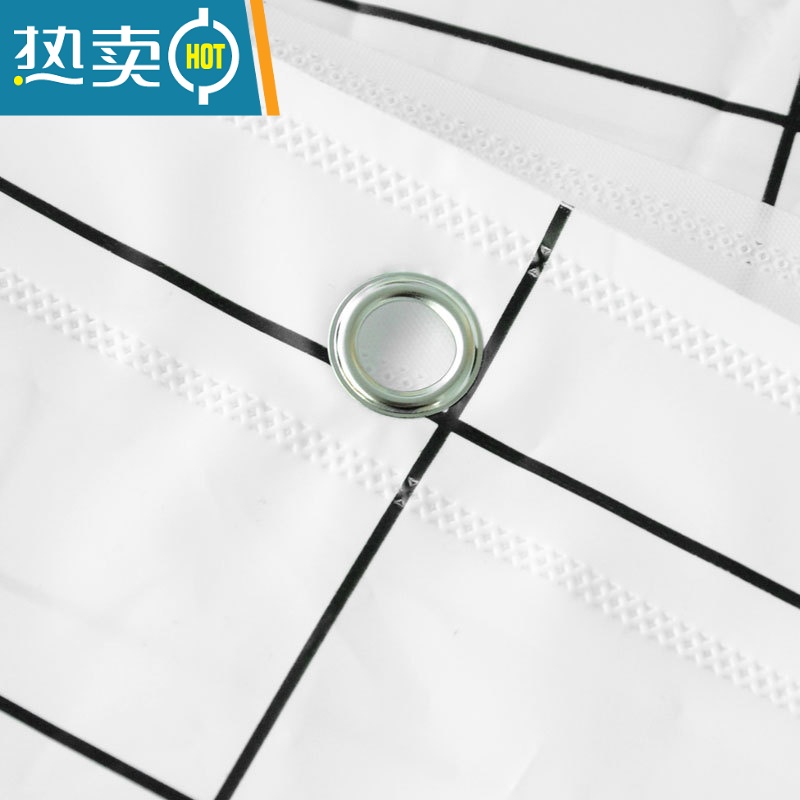 敬平卫生间浴帘防水浴帘布简约浴室帘浴帘套装免打孔隔断帘窗帘子高清大图