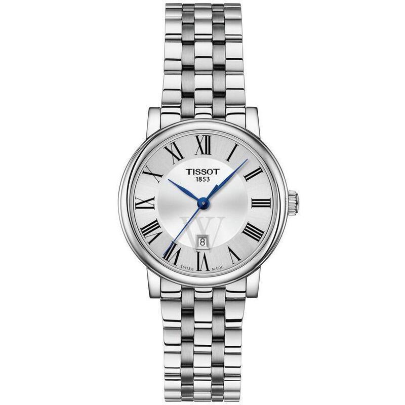 天梭tissot 瑞士手表 新款卡森臻我系列 时尚休闲 淑女风 钢带石英表