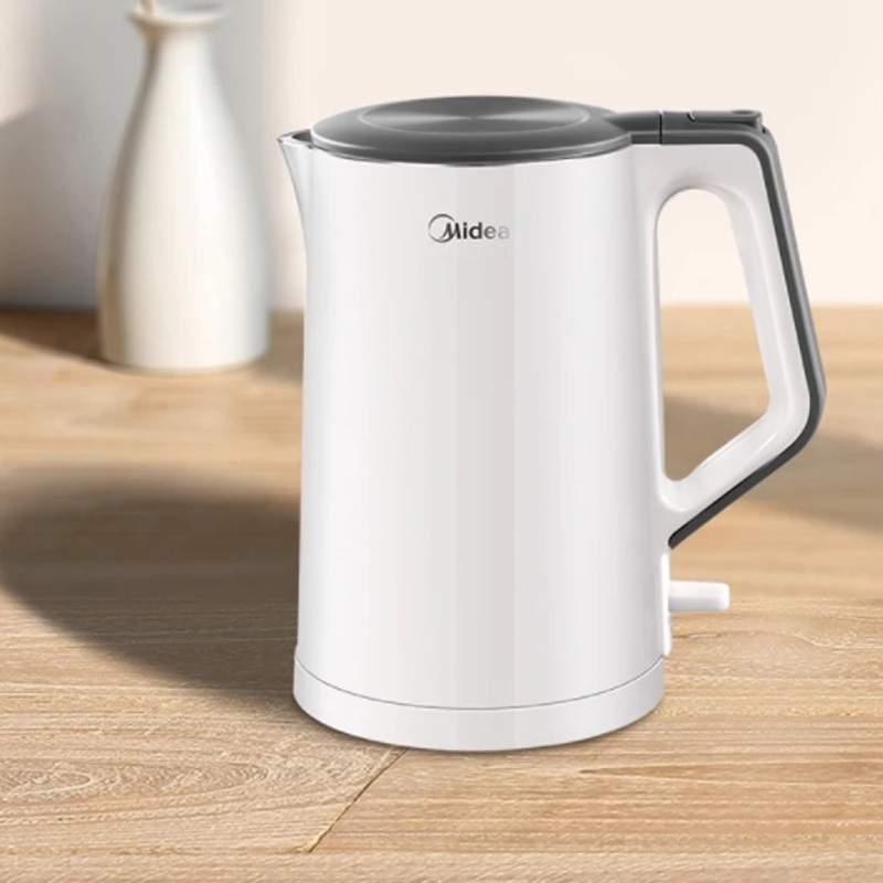 美的(Midea)电水壶304不锈钢家用烧水壶1.5L电热水壶双层防烫一体式无缝 HJ1522