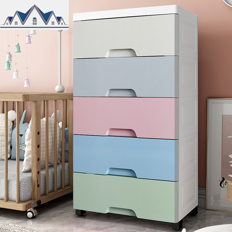 顺丰45宽白色抽屉式收纳柜子省空间收纳柜儿童衣服家用塑料柜 三维工匠 45宽-马卡龙加入购物车发顺丰5层