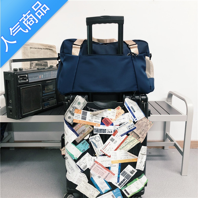 FENGHOU外出旅行包女小型轻便手提包大容量学生防水登机行李袋出差旅游包旅行包男女高清大图