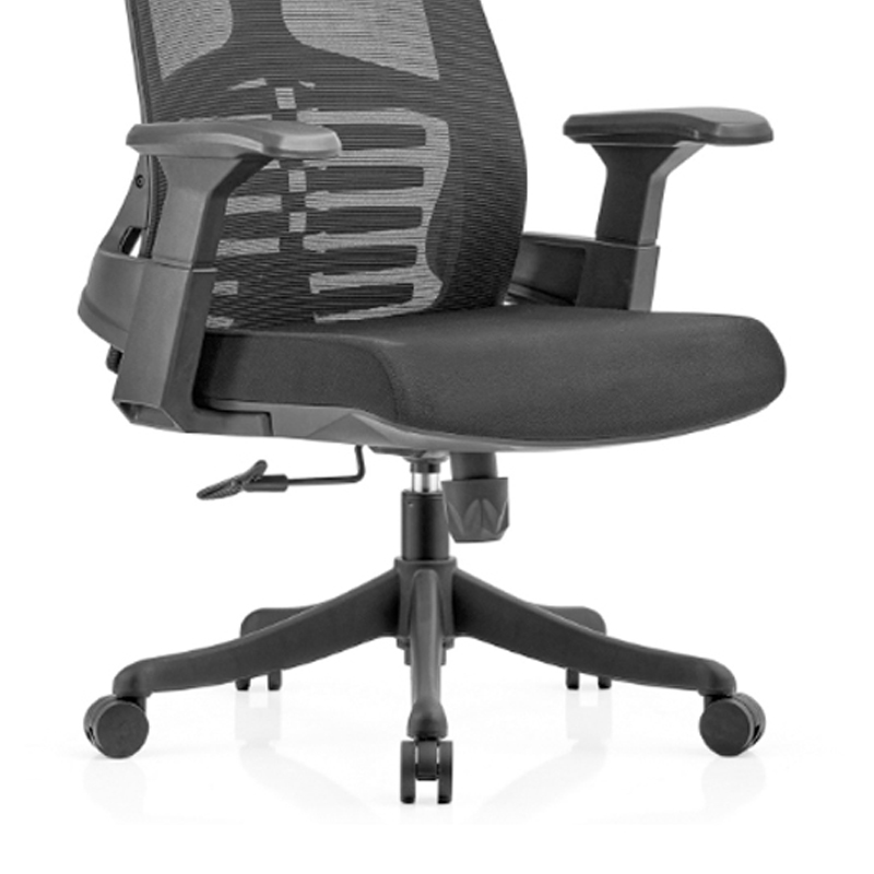 初嘉CJ-7100办公椅转椅电脑椅网布学习椅高背职员椅 黑框高清大图