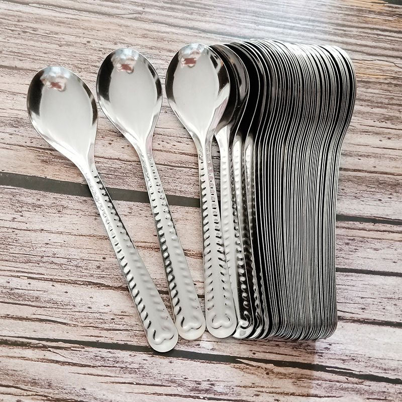 不锈钢吃饭勺子家用儿童长柄勺调羹宝宝汤匙幼儿园食堂铁勺子批发 无