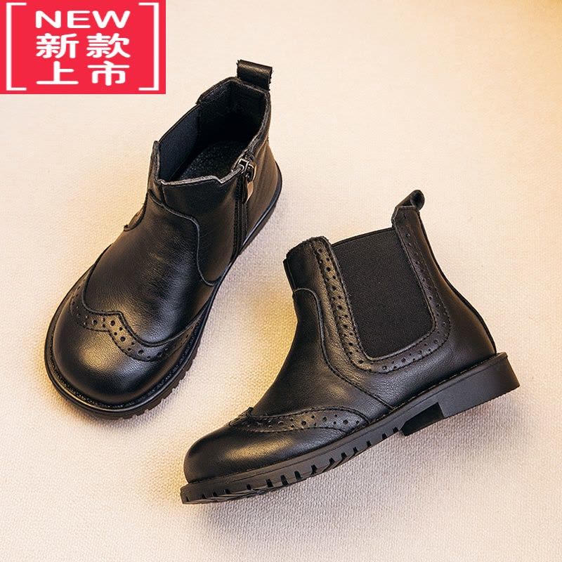 可莉允男童马丁靴2022春秋新款儿童鞋单靴宝宝冬季加绒二棉雪地短靴图片