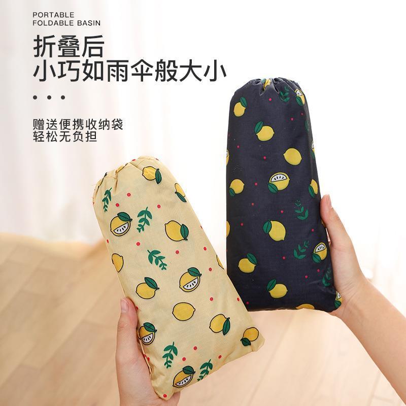 旅行可折叠水盆便携式洗衣袋洗漱脸盆泡脚袋水桶户外旅游用品 小号灰色火烈鸟