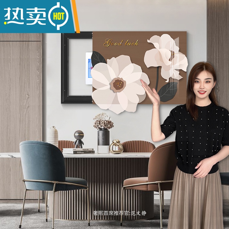 敬平现代简约电表箱装饰画免打孔小清新轻奢创意造型画遮挡配电箱挂画装饰画高清大图