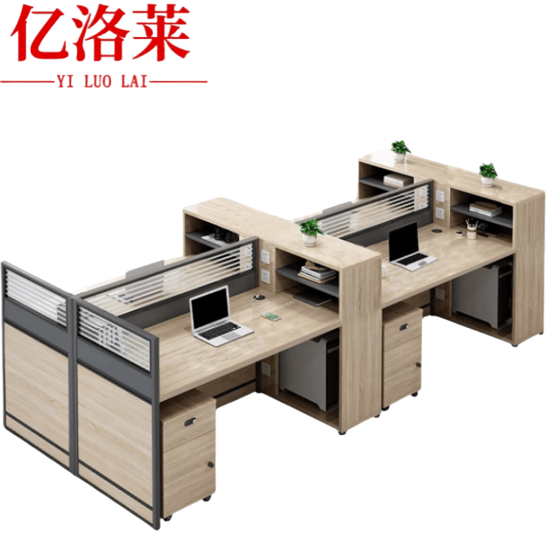 亿洛莱 四人办公桌+柜 2400*1200*1100mm 张