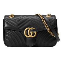 GUCCI 古驰女包 MARMONT系列牛皮双G绗缝女士单肩包443497系列26cm*15cm*7cm
