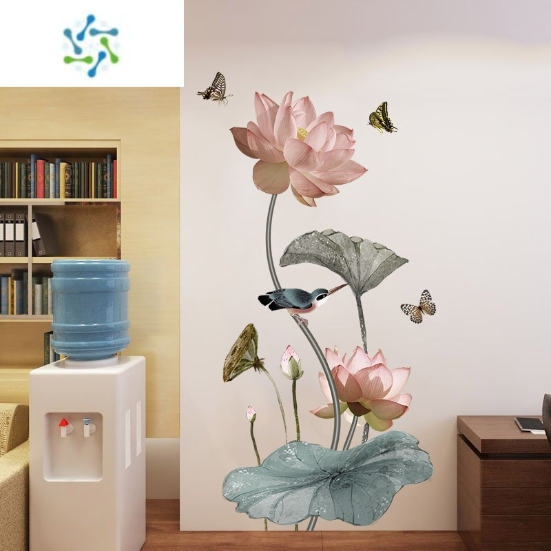 三维工匠3d立体墙贴画客厅背景墙壁纸墙纸自粘卧室装饰墙面贴纸 7.古典荷花 特大