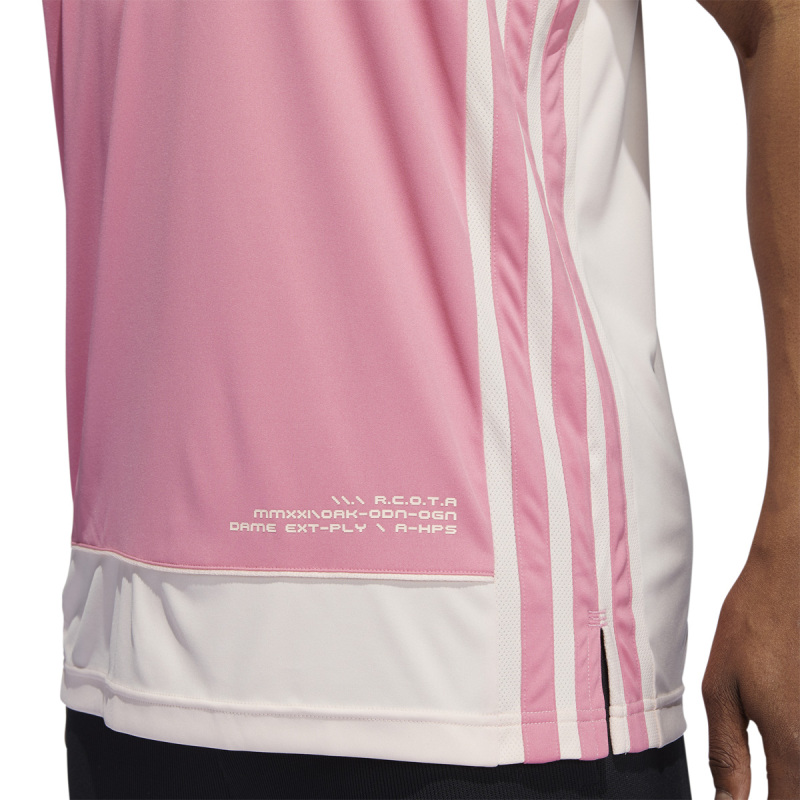 adidas 休闲透气无袖篮球运动背心 男款 玫红色 H50844