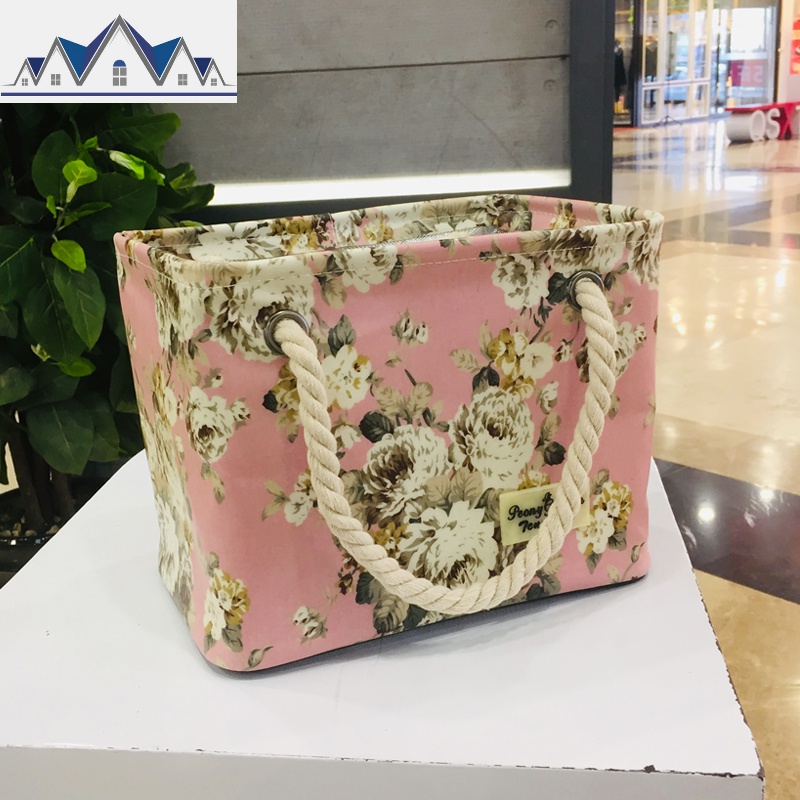 大容量洗澡筐浴兜女男士网眼沐浴篮手提旅行洗浴包韩国折叠收纳包_4_731 YH473-牡丹粉色