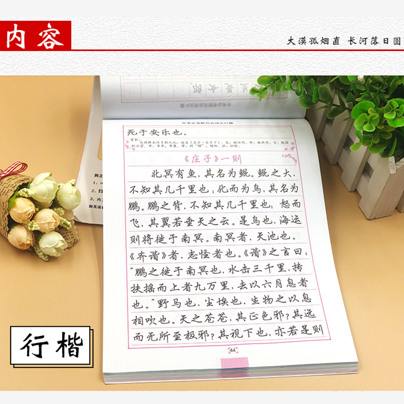 [正版]司马彦楷书练字帖中考必背默写古诗文61篇中学生文言文古诗词正楷书行楷字帖初中初一初二初三国一八九年级必背临摹钢笔高清大图