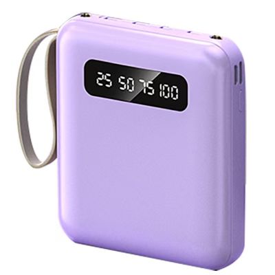 苏宁宜品&卡镁瑞自带线10000mAh充电宝便携数显移动电源K106可带飞机3C认证