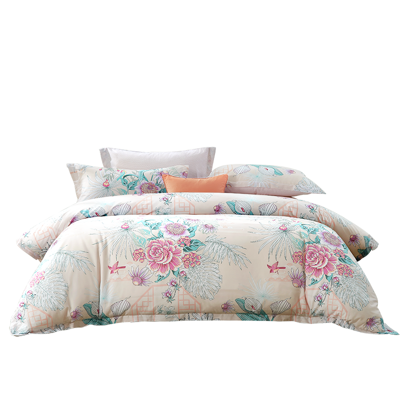 富安娜fuanna全棉四件套纯棉床品套件月华初醉