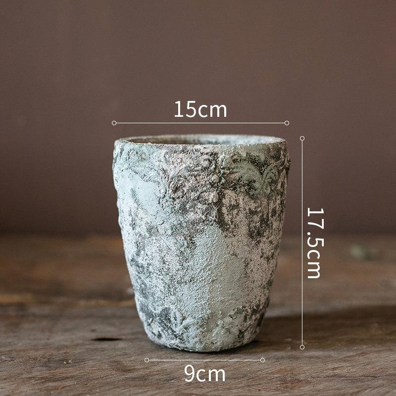 家柏饰(CORATED)复古粗陶花纹花盆 绿植红陶多肉花器户外庭院陶盆陶土摆件 纹饰花盆(小号)(底部已打孔) 大