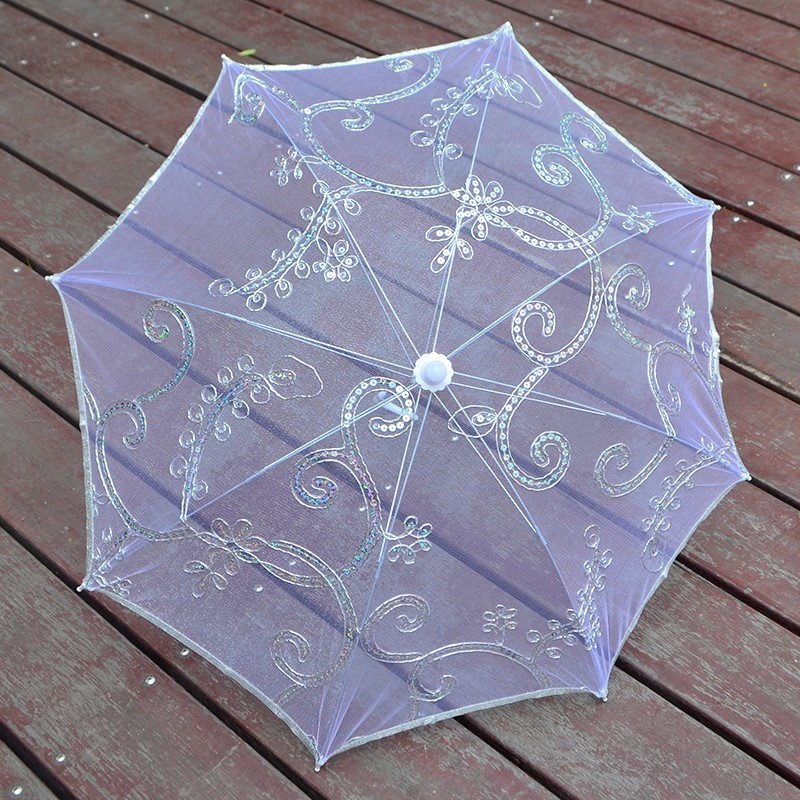 白半穿30cm儿童迷你小伞室内装饰伞蕾丝伞透明伞玩具小伞影楼摄影道具