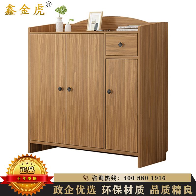 鑫金虎 鞋柜鞋架多层大容量收纳柜加宽加固防尘进门玄关柜简易储物柜带三门隔断柜现代简约木鞋柜