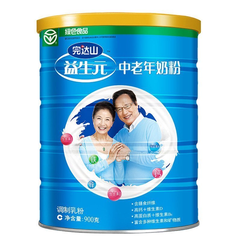 完达山益生元中老年奶粉900g克/罐装 含多种维生素及矿物质
